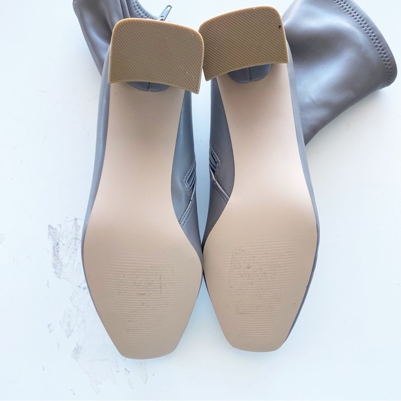 STEVE MADDEN Harli Gray Faux Leather Block Heel Ankle Boots NEW 90’s - Picture 8 of 9